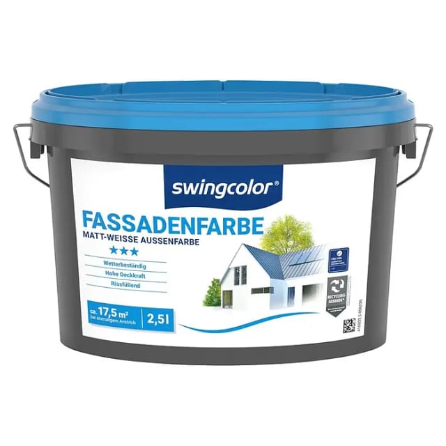 swingcolor Dispersionsfassadenfarbe (Weiß, 2,5 l)