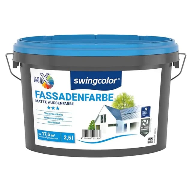 swingcolor Mix Dispersionsfassadenfarbe zum Mischen lassen (Basismischfarbe 4, 2,5 l)