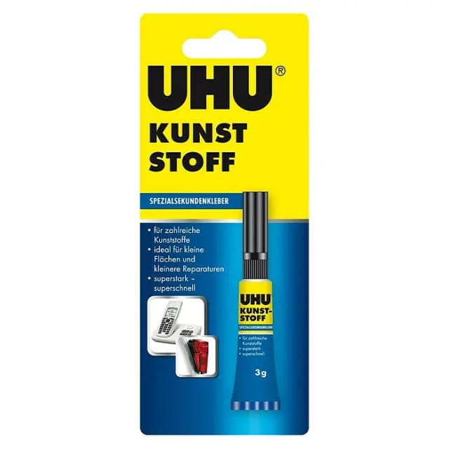 UHU Sekundenkleber Kunststoff (3 g, Flüssig, Tube)