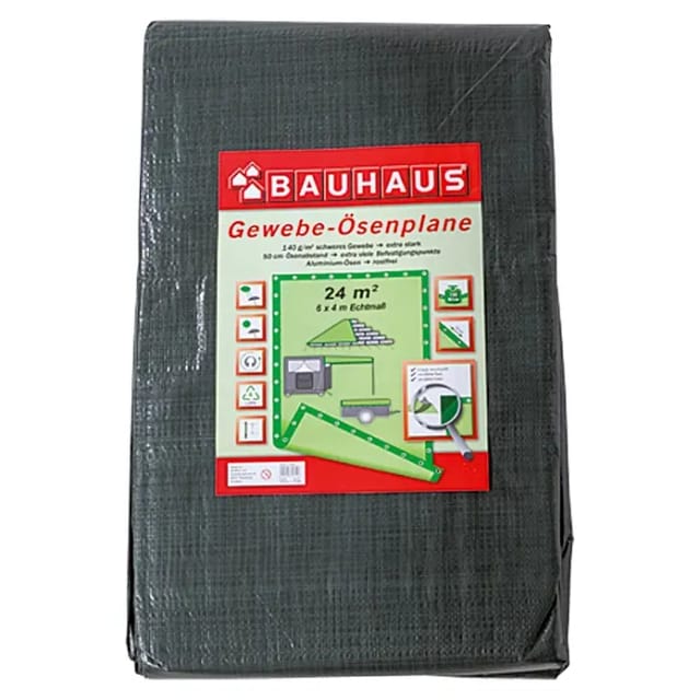 BAUHAUS Gewebe-Ösenplane (6 x 4 m, 140 g/m², Kunststoff)