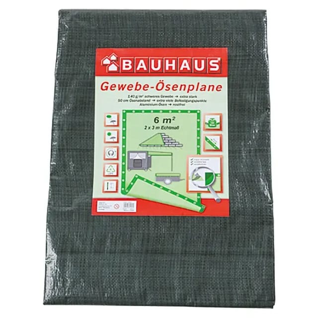 BAUHAUS Gewebe-Ösenplane (3 x 2 m, 140 g/m², Kunststoff)