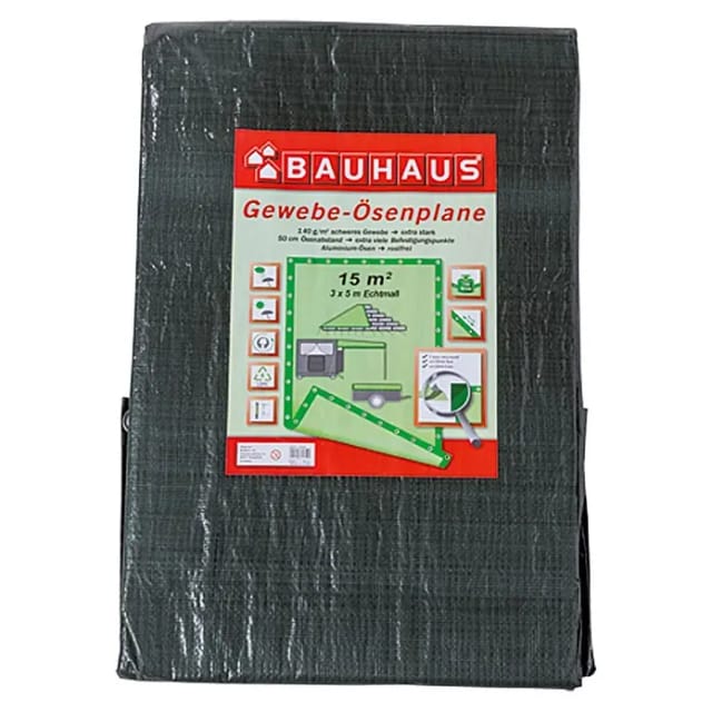 BAUHAUS Gewebe-Ösenplane (5 x 3 m, 140 g/m², Kunststoff)