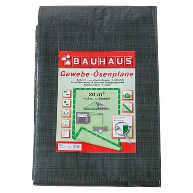 BAUHAUS Gewebe-Ösenplane (5 x 4 m, 140 g/m², Kunststoff)