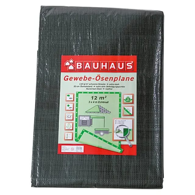 BAUHAUS Gewebe-Ösenplane (4 x 3 m, 140 g/m², Kunststoff)