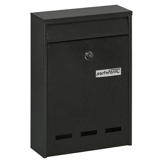 Portaferm Wandbriefkasten PF 11 (L x B x H: 7,5 x 21,5 x 31,5 cm, Grau, Stahl, Sichtfenster)
