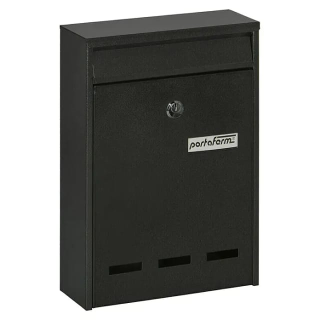 Portaferm Wandbriefkasten PF 11 (L x B x H: 7,5 x 21,5 x 31,5 cm, Grau, Stahl, Sichtfenster)