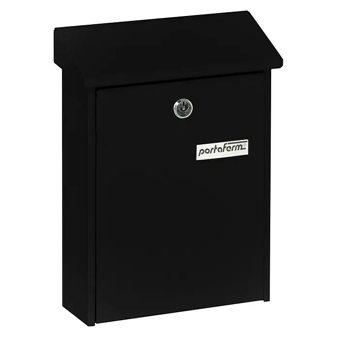 Portaferm Wandbriefkasten PF 22 (L x B x H: 7,5 x 22,5 x 30,5 cm, Schwarz, Stahl)