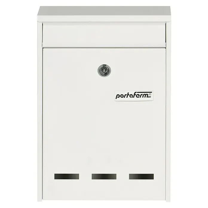 Portaferm Wandbriefkasten PF 11 (L x B x H: 7,5 x 21,5 x 31,5 cm, Weiß, Stahl, Sichtfenster)