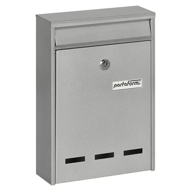 Portaferm Wandbriefkasten PF 11 (L x B x H: 7,5 x 21,5 x 31,5 cm, Silber, Stahl, Sichtfenster)