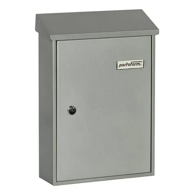 Portaferm Wandbriefkasten PF 33 (L x B x H: 9,2 x 27 x 37 cm, Silber, Stahl)
