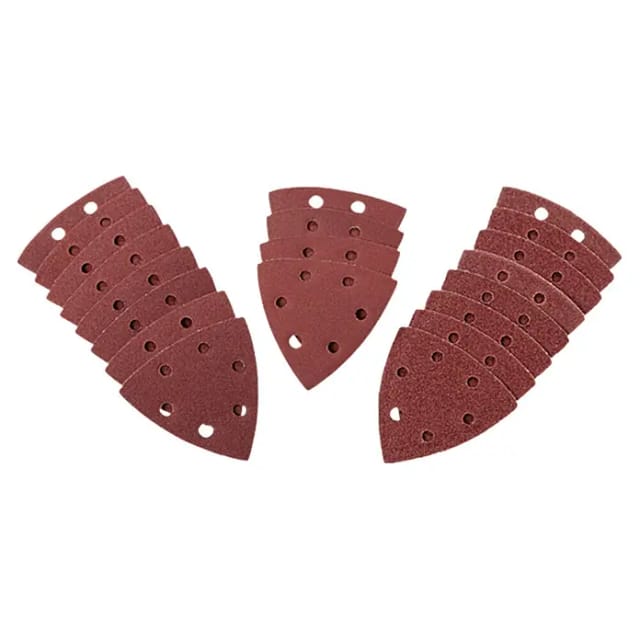 Craftomat Delta-Haftschleifscheiben Sparpack (95 x 95 mm, Körnung: 60 - 240, 20 -tlg., Rot)