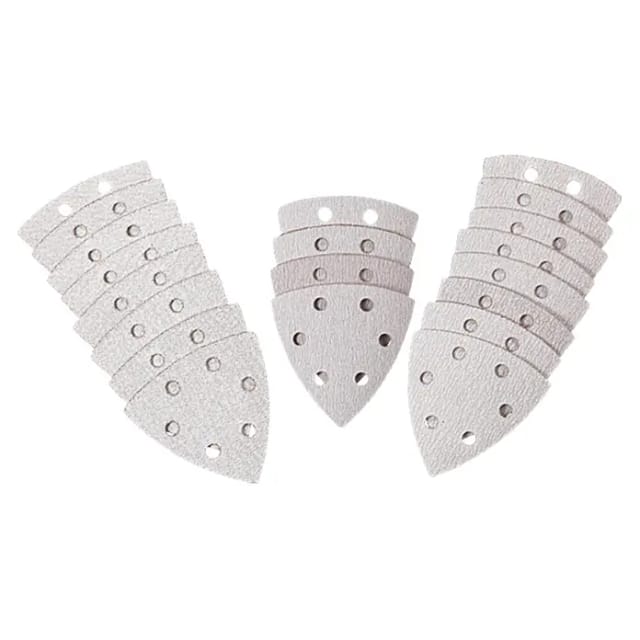 Craftomat Delta-Haftschleifscheiben Sparpack (95 x 95 mm, Körnung: 60 - 240, 20 -tlg., Weiß/Grau)