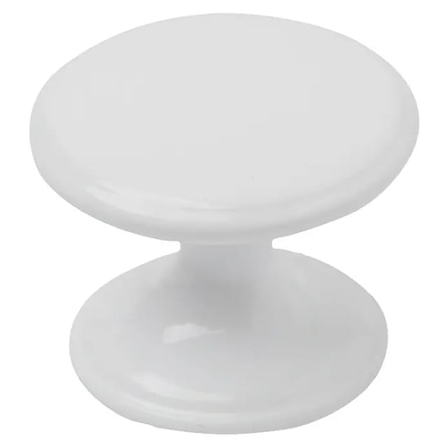 Möbelknopf (Typ Möbelgriff: Knopf, Ø x H: 33 x 27 mm, Sonstige, Lackiert, Weiß)