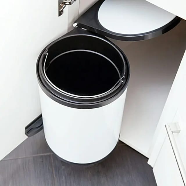 Venus Einbaumülleimer (12 l, Metall, Weiß)