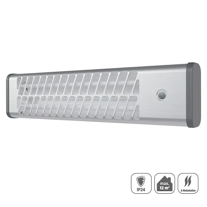 Voltomat HEATING Quarzheizstrahler (14 x 60 x 13 cm, 1.200 W, Chrom)