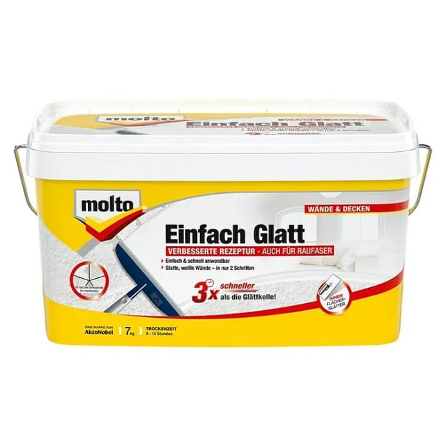 Molto Einfach Glatt Innen-Fertigspachtel (7 kg, Gebrauchsfertig, Naturweiß)
