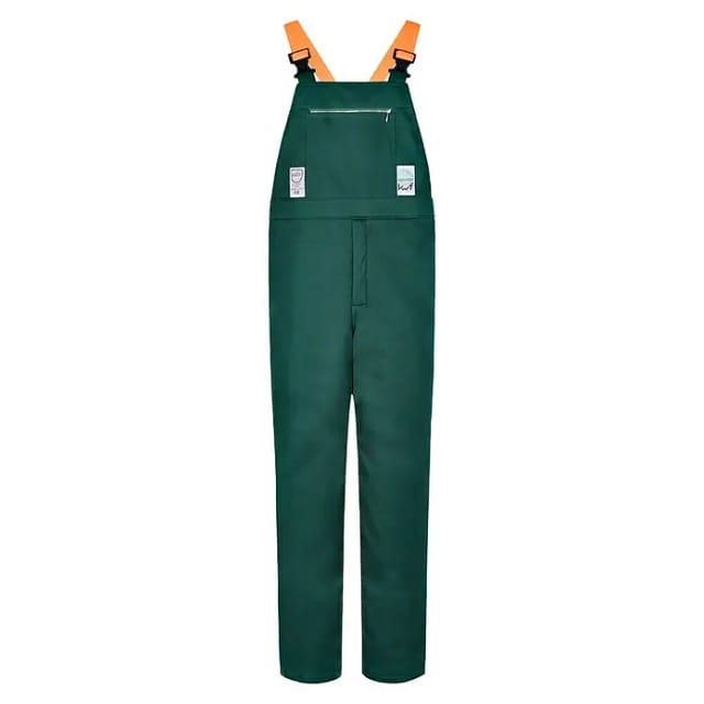 Latzhose (L, Grün/Orange)