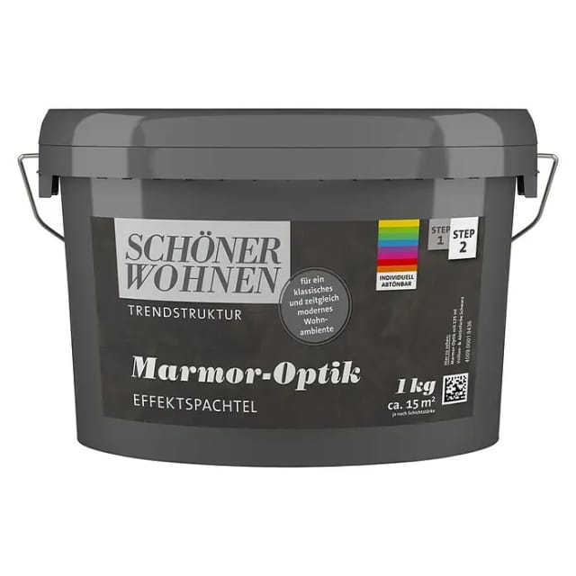 SCHÖNER WOHNEN-Farbe Trendstruktur Effektspachtel Marmor-Optik (Grundfarbe zum Abtönen, 1 kg, Matt)