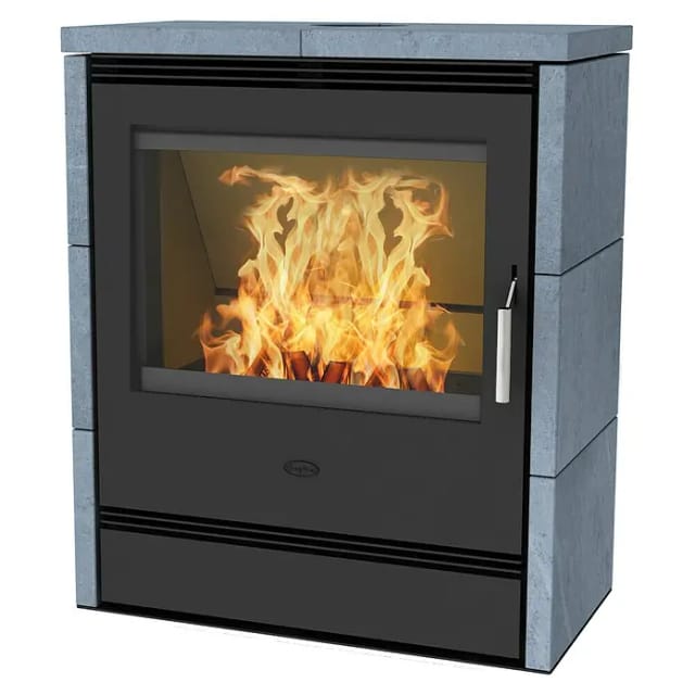 Fireplace Kaminofen Rönky (9 kW, Raumheizvermögen: 180 m³, Material Verkleidung: Speckstein, Schwarz)