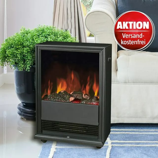 Voltomat HEATING Elektrischer Kamin (2.000 W, Schwarz, 27,5 x 43 x 62,5 cm)