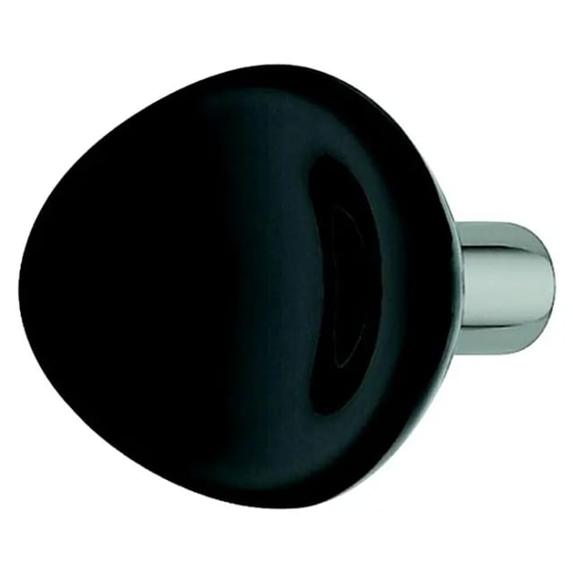 Möbelknopf (Typ Möbelgriff: Knopf, Ø x H: 40 x 31 mm, Kunststoff, Verchromt, Schwarz)