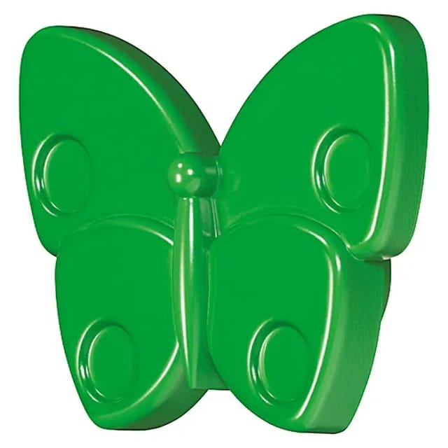 Kinder-Möbelknopf (Knopf, Ø x H: 70 x 53 mm, Grün, Schmetterling)