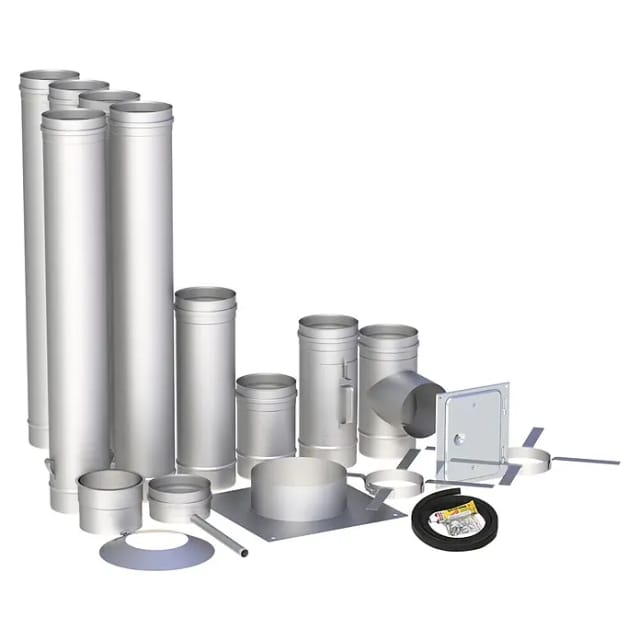 Innen-Kaminsanierungspaket (Durchmesser: 150 mm, Gesamtlänge: 6 m, Edelstahl)