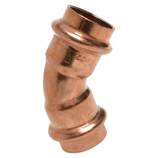 Kupfer-Presswinkel II (Durchmesser: 22 mm, Winkel: 45 °, Presskontur: V)