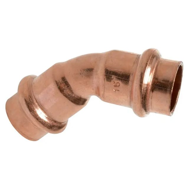Kupfer-Presswinkel II (Durchmesser: 15 mm, Winkel: 45 °, Presskontur: V)