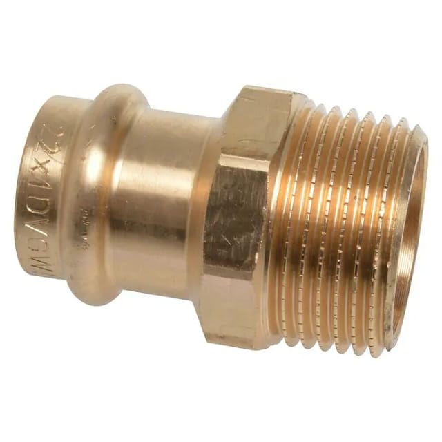 Press-Übergangsmuffe (Durchmesser: 22 mm, Außengewinde: 1″, Presskontur: V)