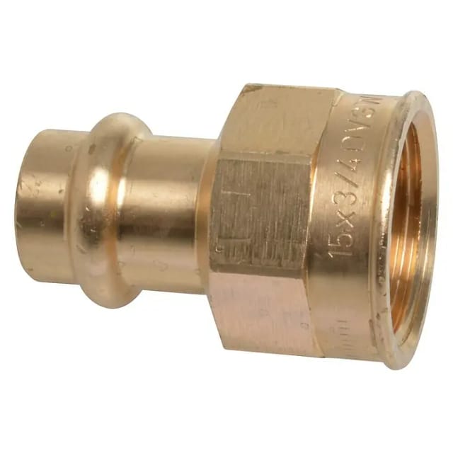 Press-Übergangsmuffe (Durchmesser: 15 mm, Innengewinde: ¾″, Presskontur: V)