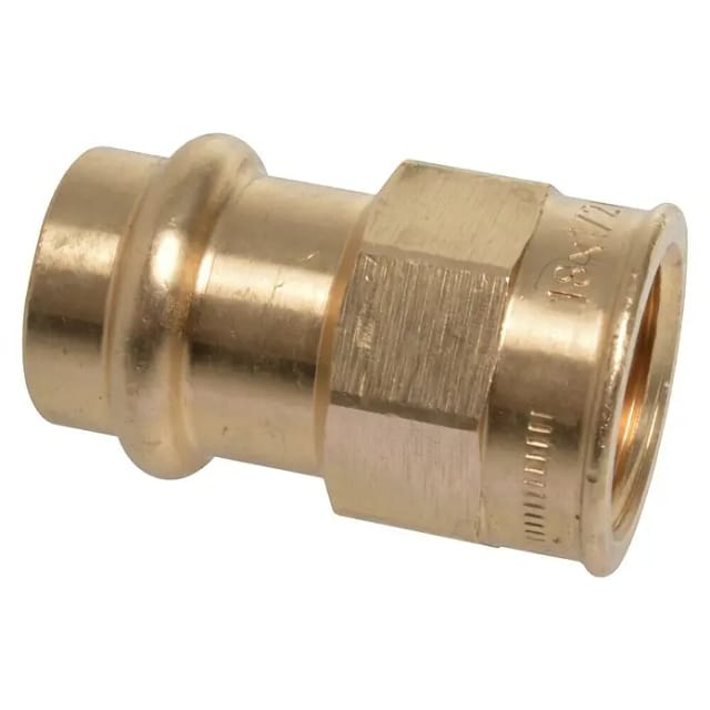 Press-Übergangsmuffe (Durchmesser: 18 mm, Innengewinde: ½″, Presskontur: V)