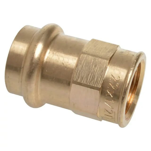 Press-Übergangsmuffe (Durchmesser: 22 mm, Innengewinde: ½″, Presskontur: V)