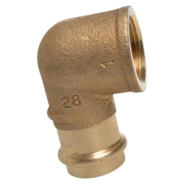 Press-Übergangswinkel (Durchmesser: 28 mm, Innengewinde: 1″, Presskontur: V)