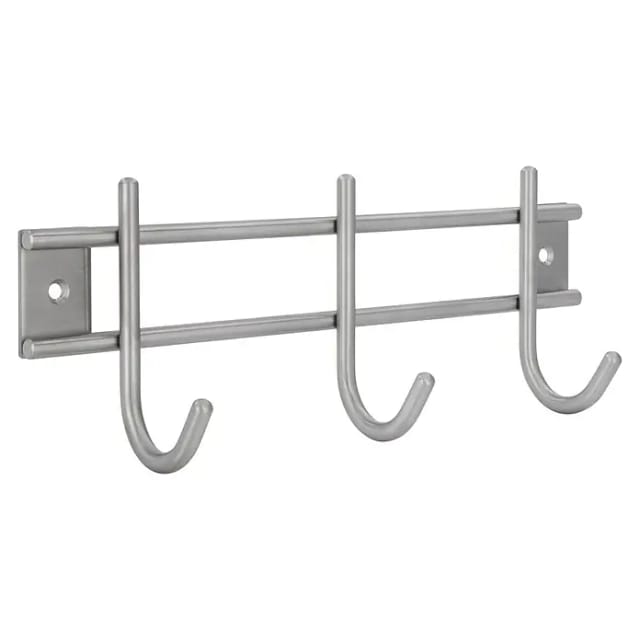 Siro Garderobenleiste 220N1V1E (L x B x H: 220 x 80 x 50 mm, Anzahl Haken: 3 Stk., Silber)