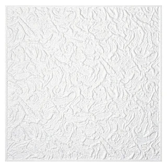 Deckenplatte Paris (50 x 50 cm, Weiß, 2 m², Polystyrol geschäumt)