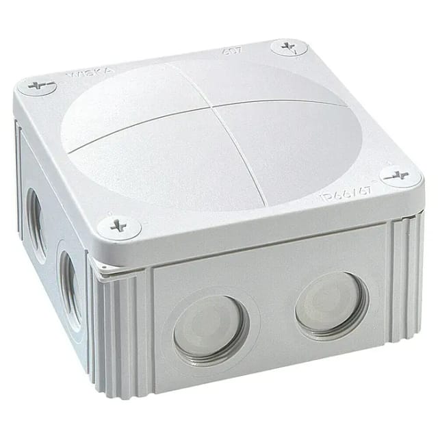 Wiska Abzweigkasten Combi 607 (Lichtgrau, 110 x 110 x 66 mm, Aufputzmontage)