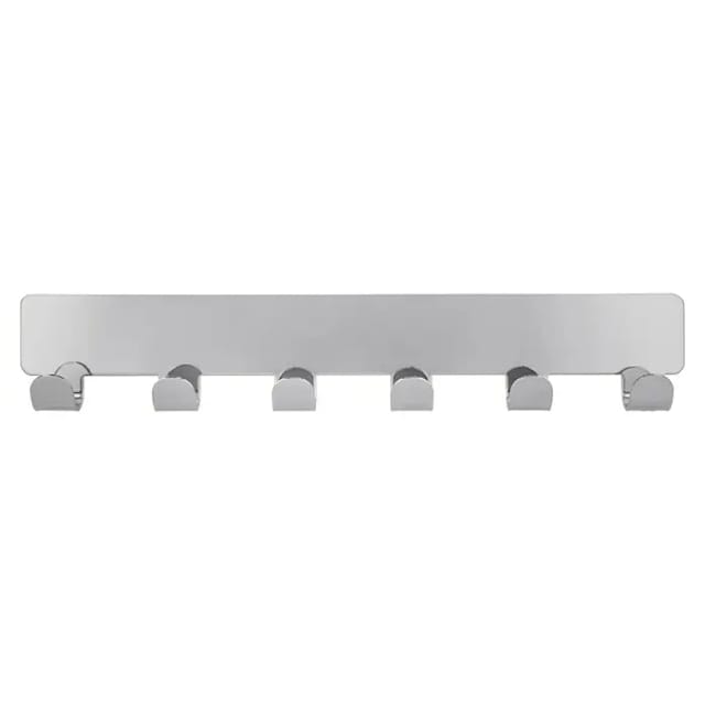 Siro Garderobenleiste 2178-240ZN1KV1S (L x B x H: 240 x 41 x 16 mm, Anzahl Haken: 6 Stk., Silber)