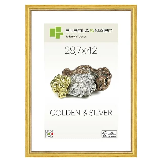 Bubola & Naibo Holzrahmen Marisa 6280 (DIN A3 / 29,7 x 42 cm, Gold)
