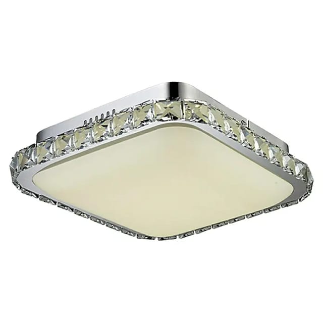 Tween Light LED-Deckenleuchte Almeria (25 W, L x B x H: 34 x 34 x 10 cm, Chrom, Opal, Neutralweiß)