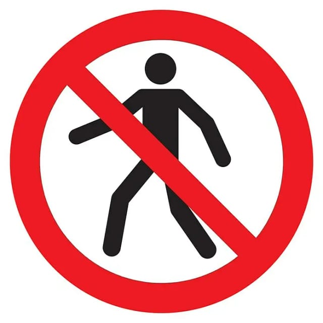 Pickup Verbotsschild (Durchmesser: 18 cm, Fußgänger verboten)