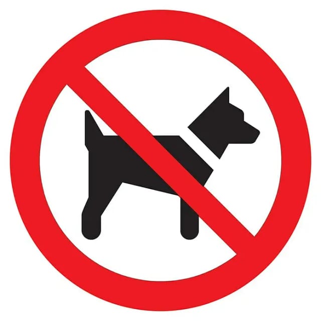 Pickup Verbotsschild (Durchmesser: 18 cm, Hunde verboten)