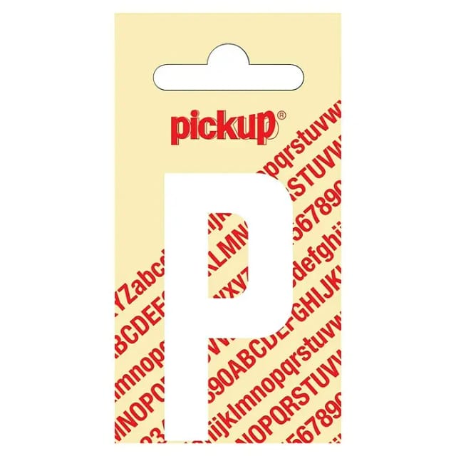 Pickup Aufkleber (Motiv: P, Weiß, Höhe: 60 mm)