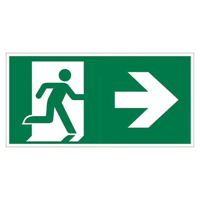 Pickup Fluchtwegschild (Motiv: Notausgang-Pfeil rechts, L x B: 30 x 15 cm)