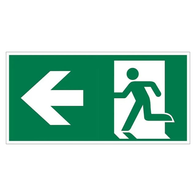 Pickup Fluchtwegschild (Motiv: Notausgang-Pfeil links, L x B: 30 x 15 cm)