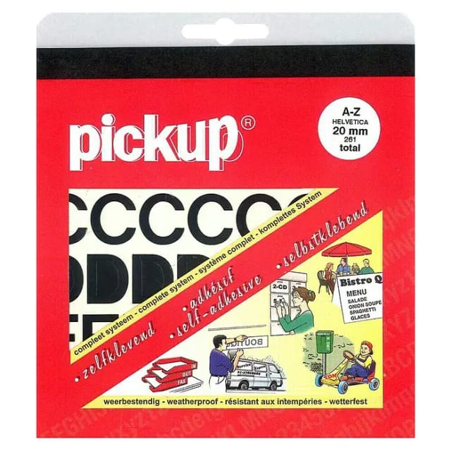 Pickup Aufkleber (Buchstaben, Schwarz, Höhe: 20 mm)