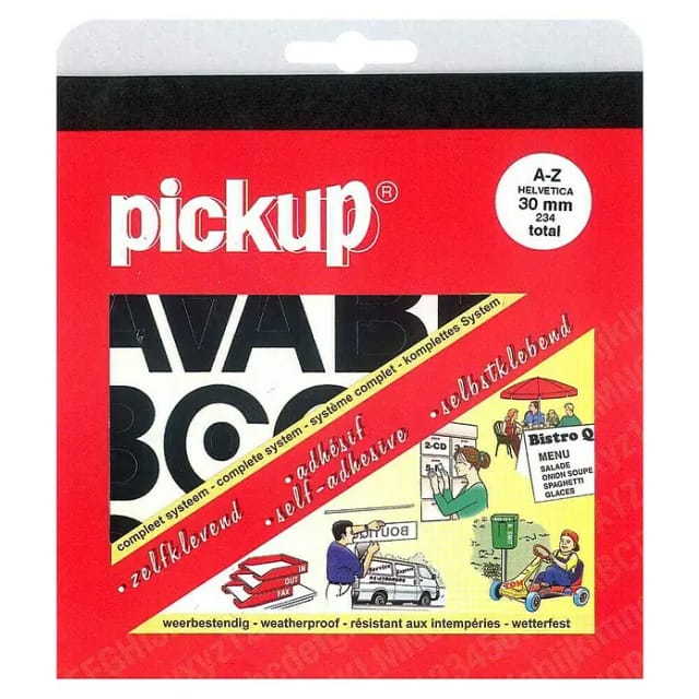 Pickup Aufkleber (Buchstaben, Schwarz, Höhe: 30 mm)