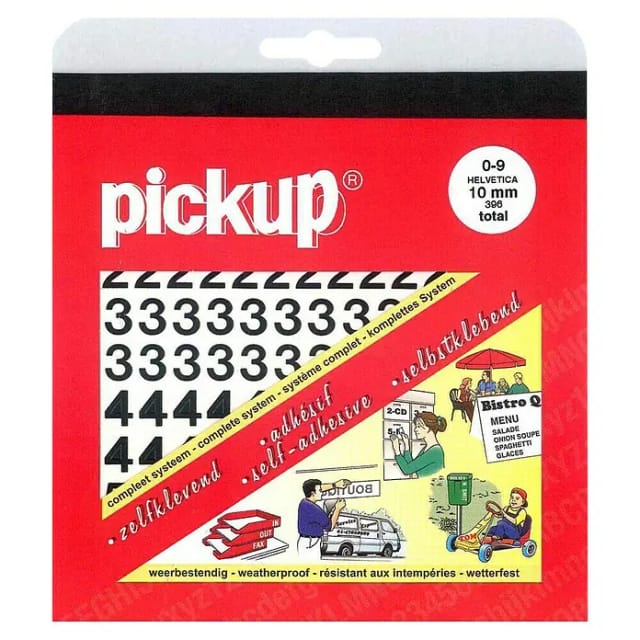 Pickup Aufkleber (Ziffern, Schwarz, Höhe: 10 mm)
