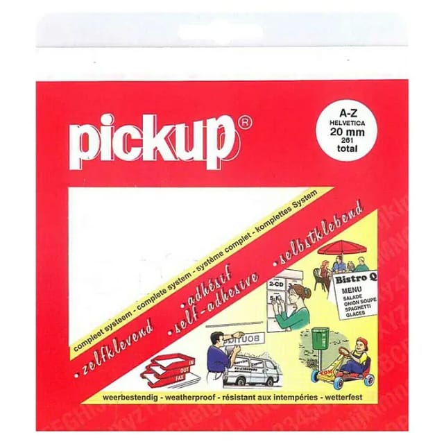 Pickup Aufkleber (Buchstaben, Weiß, Höhe: 20 mm)