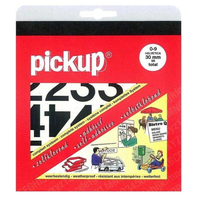 Pickup Aufkleber (Ziffern, Schwarz, Höhe: 30 mm)